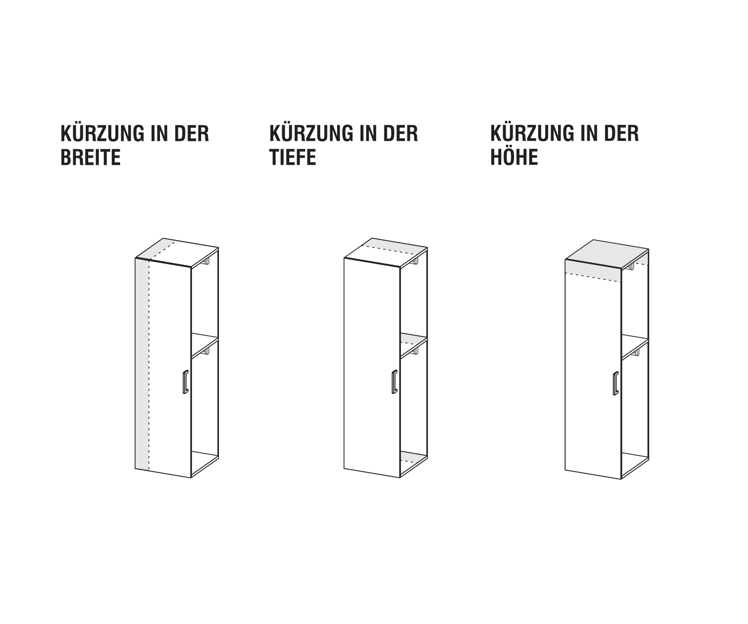 Armoire sur mesure Raccourcissement en profondeur Largeur et hauteur Armoire sur mesure Raccourcissement en profondeur Largeur et hauteur