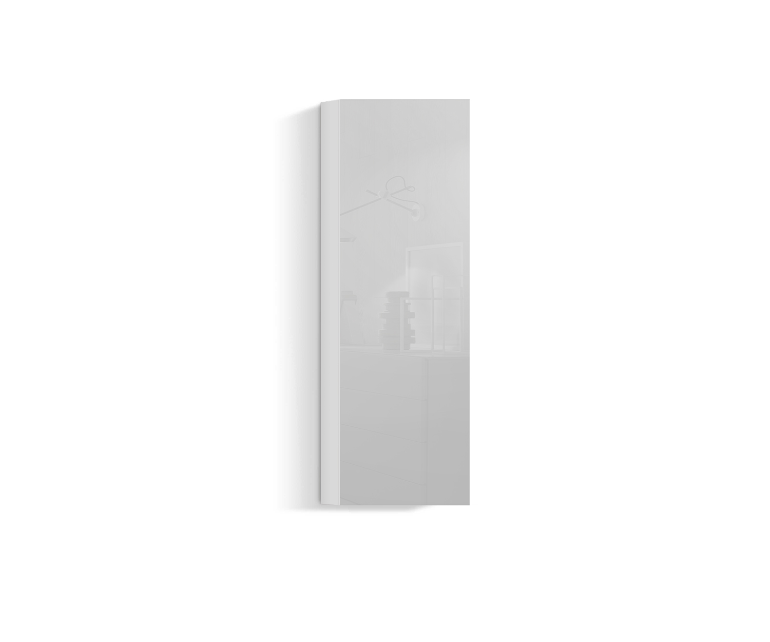 Armoire suspendue design salon Vertical H128 L45 blanc400 Armoire suspendue design salon Vertical H128 L45 blanc400