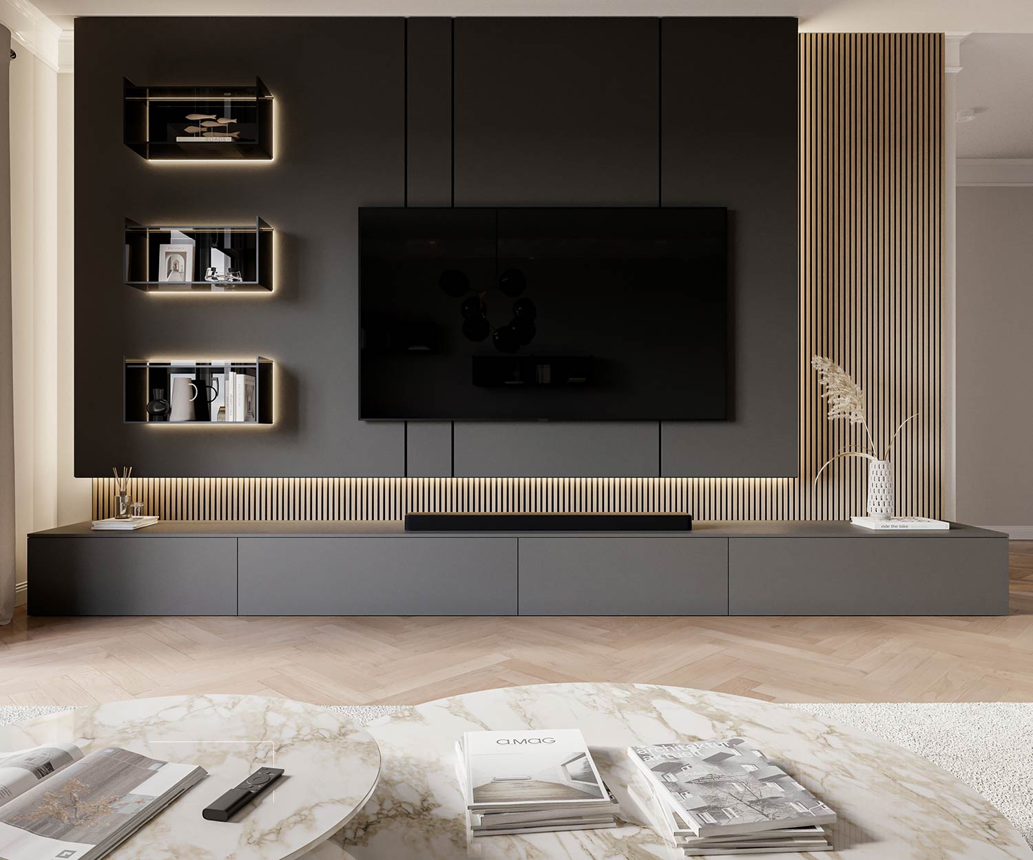 Livitalia Meuble TV design de luxe C100