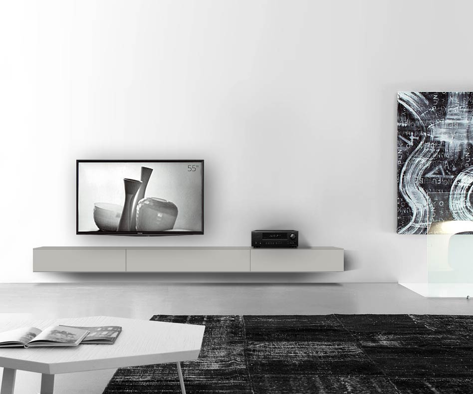 /Design Lowboard Wand L300 H25 5 gris clair mat /Design Lowboard Wand L300 H25 5 gris clair mat