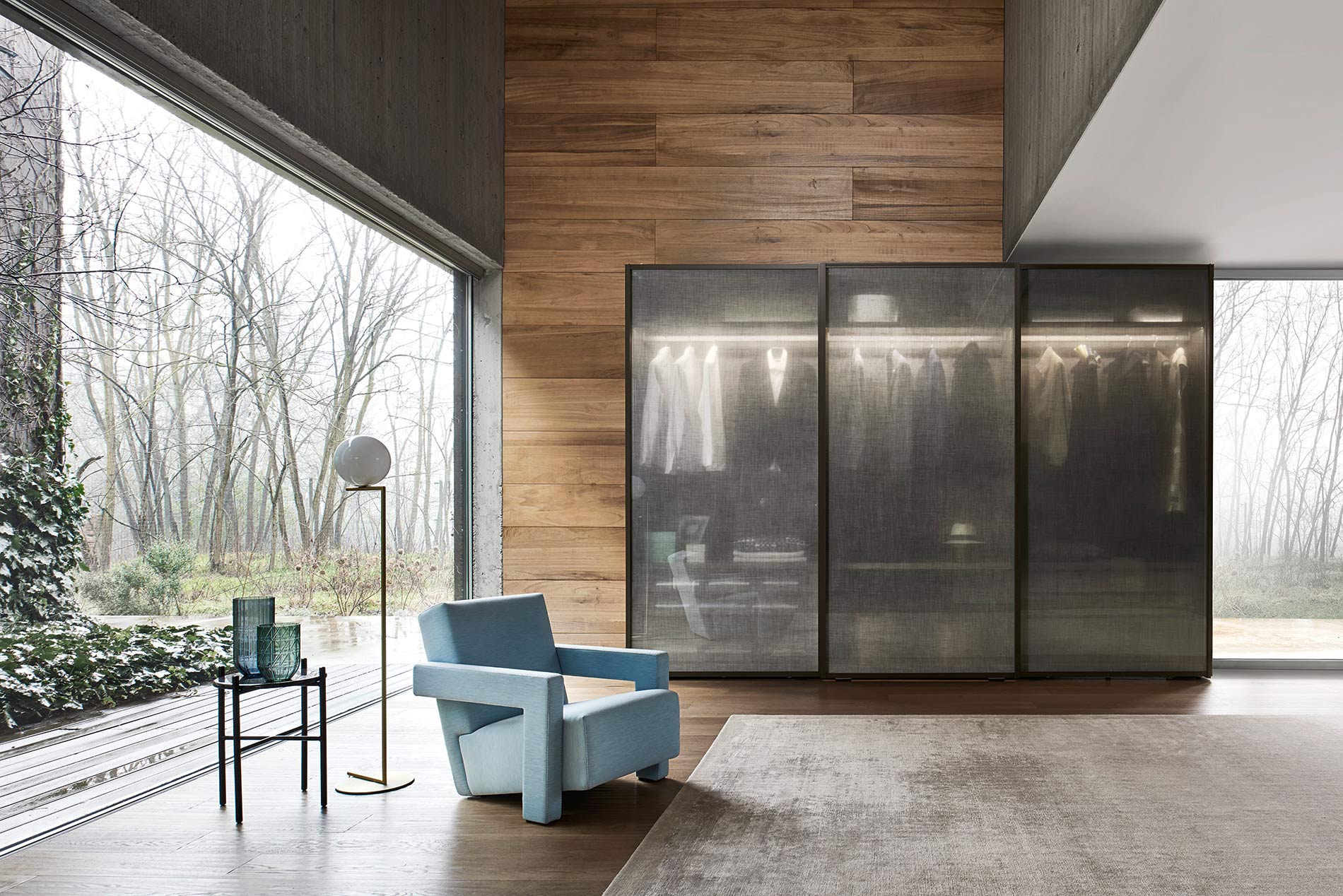 Portes coulissantes Armoire transparente en verre Portes coulissantes Armoire transparente en verre