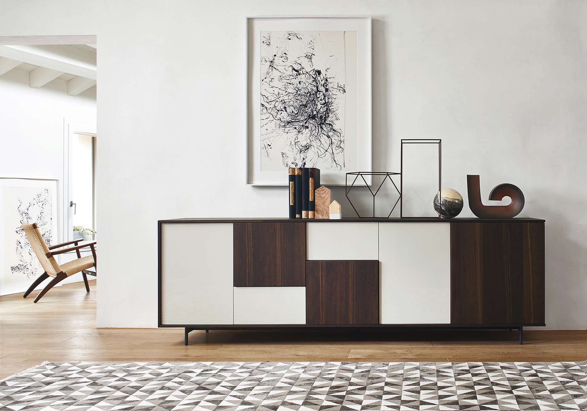 Buffet emboîté bois laqué