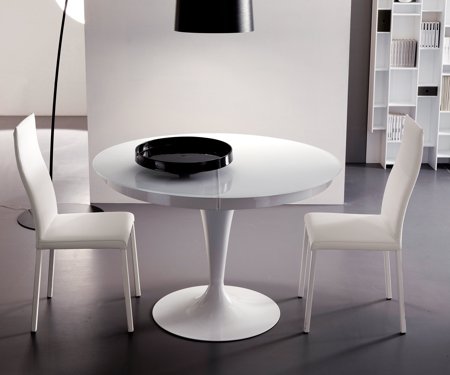 Exclusif Ozzio Table ronde Eclipse Blanc Verre  Exclusif Ozzio Table ronde Eclipse Blanc Verre
