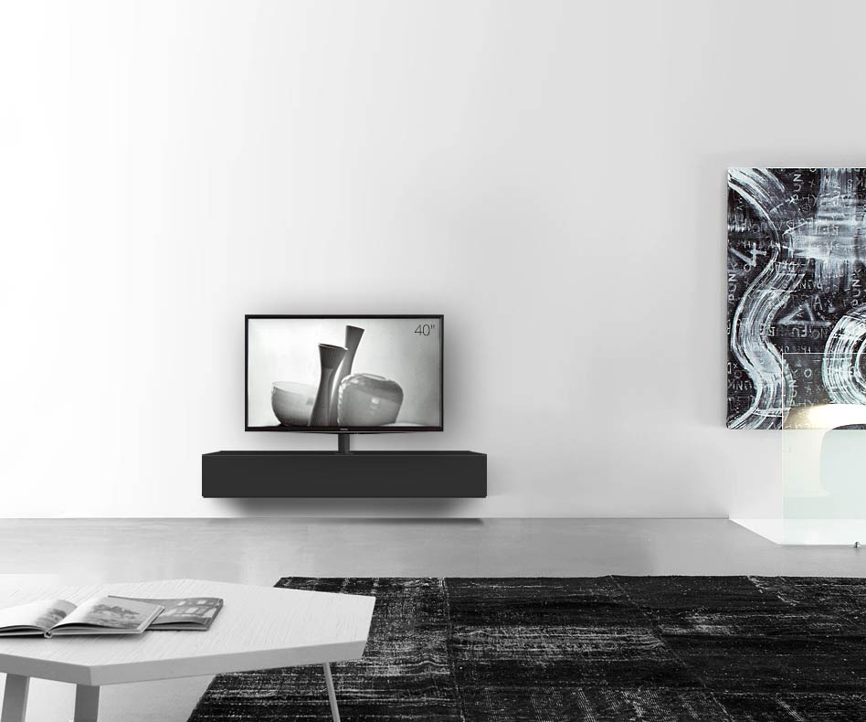 Design Lowboard Configurator avec support TV mural largeur 150 24 45 avec mat noir Design Lowboard Configurator avec support TV mural largeur 150 24 45 avec mat noir