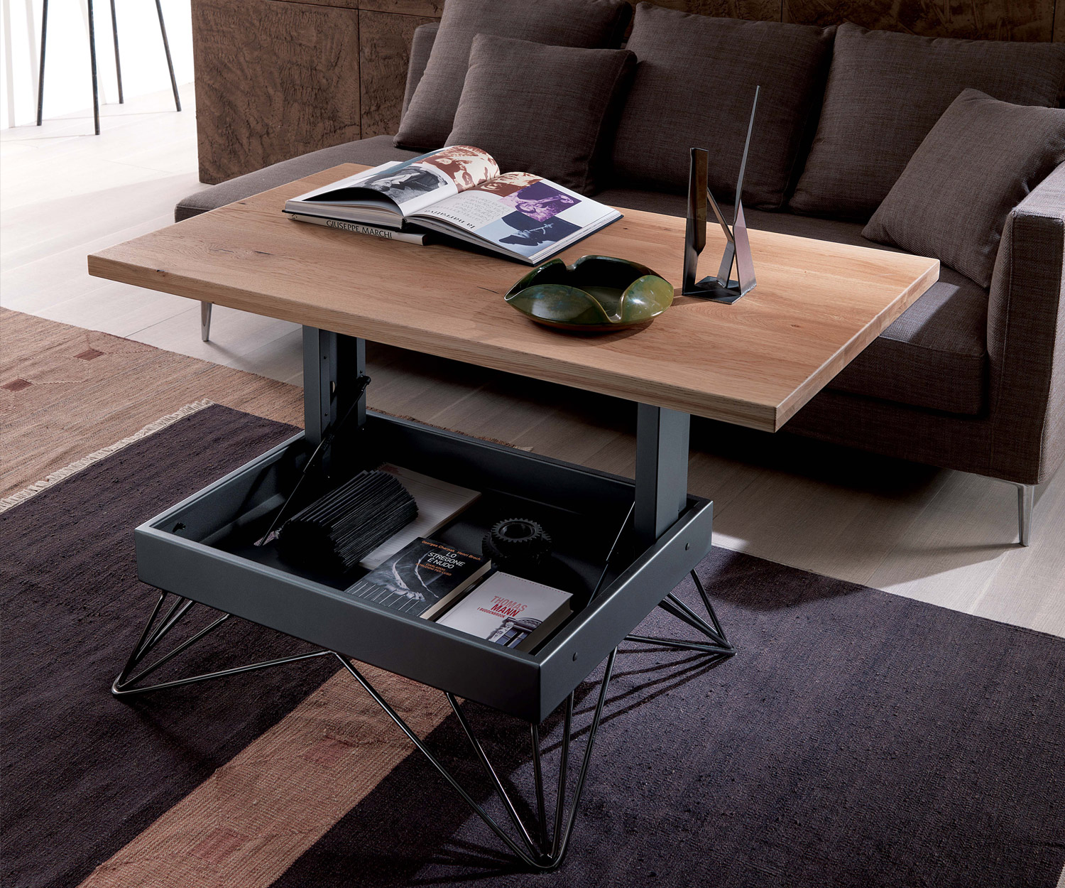 Ozzio Table basse design R T064 Réglable en hauteur Ozzio Table basse design R T064 Réglable en hauteur