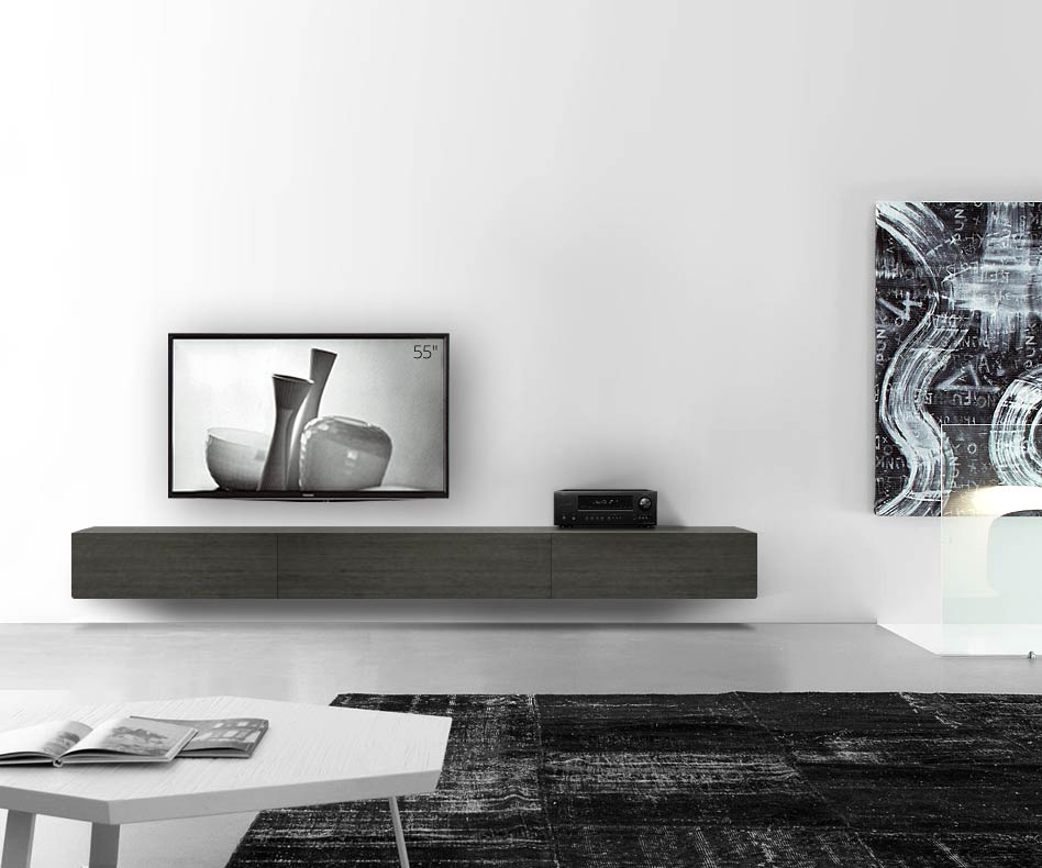 Livitalia Bois Design Lowboard Configurateur mural 300 cm 32 cm 56 cm Chêne gris Livitalia Bois Design Lowboard Configurateur mural 300 cm 32 cm 56 cm Chêne gris