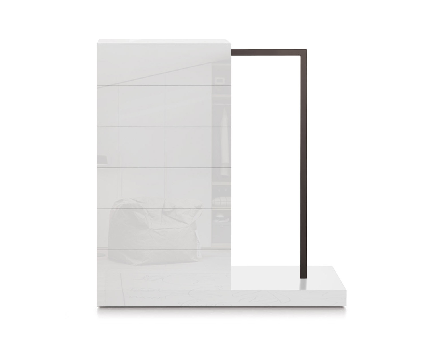 Novamobili Commode haute Easy6 + penderie à droite L54cm blanc brillant400 Novamobili Commode haute Easy6 + penderie à droite L54cm blanc brillant400