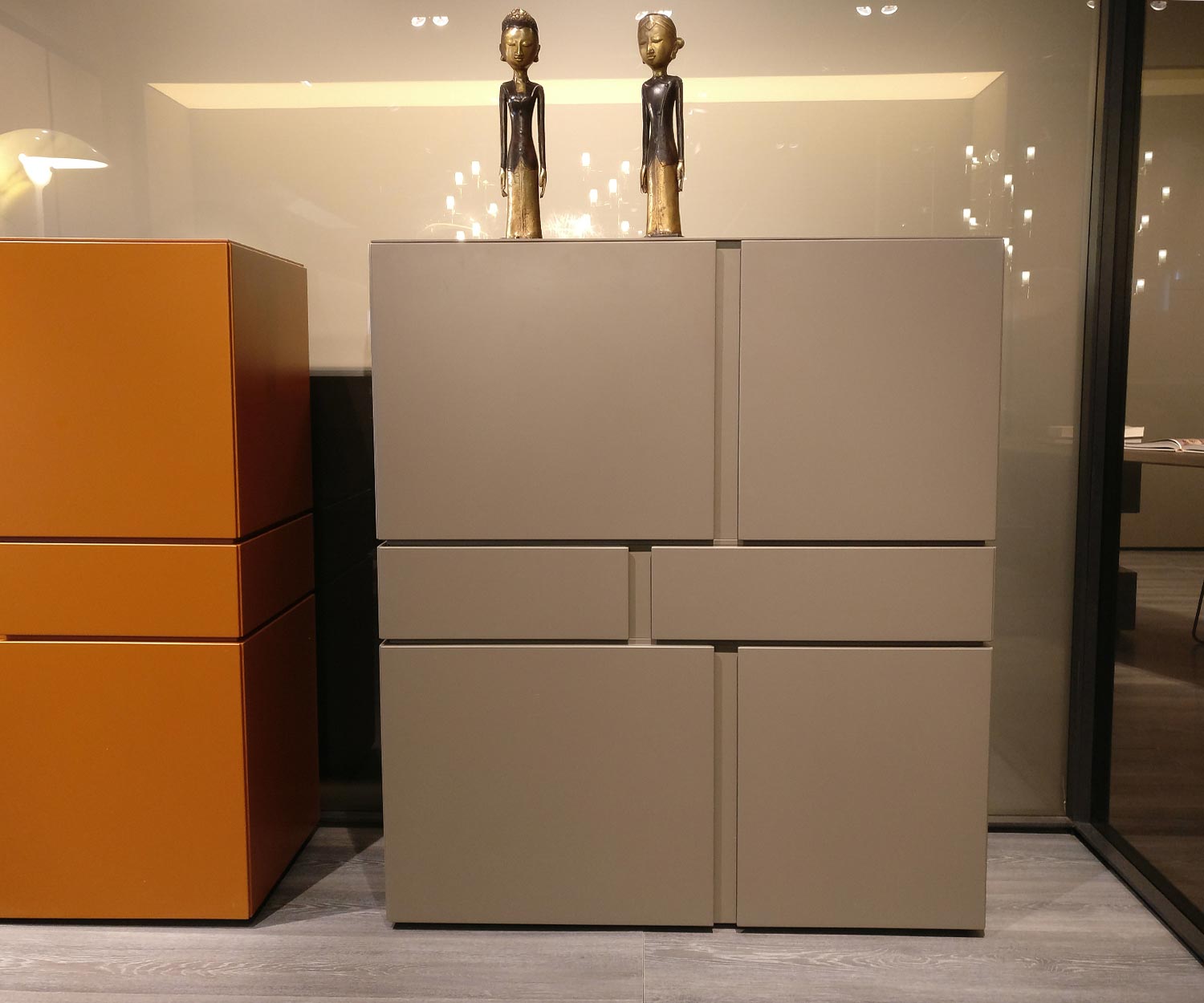 Moderne Livitalia Abaco Highboard en brun mat Moderne Livitalia Abaco Highboard en brun mat