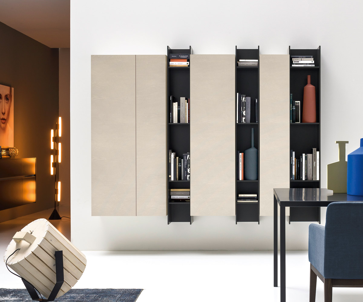 Novamobili Bibliothèque murale Butterfly verticale noire Novamobili Bibliothèque murale Butterfly verticale noire