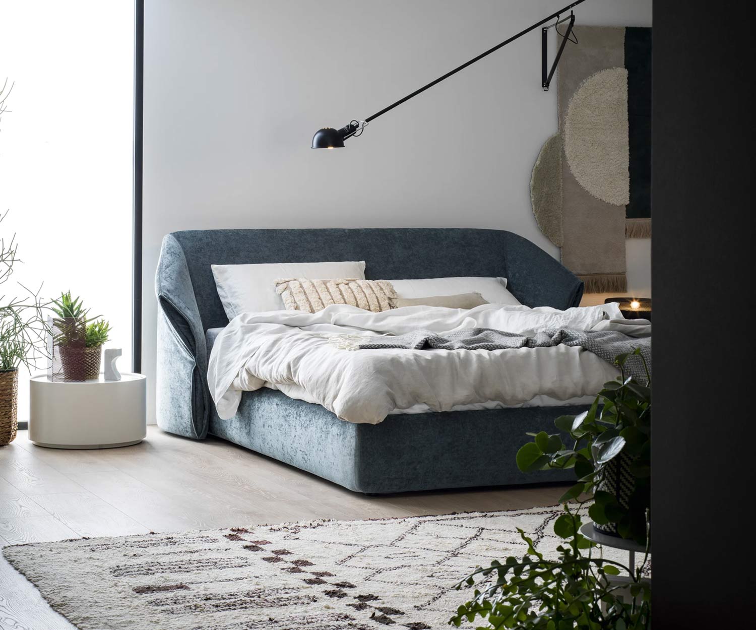 Novamobili Lit de haute qualité Hide avec coffre de lit et en gris Novamobili Lit de haute qualité Hide avec coffre de lit et en gris