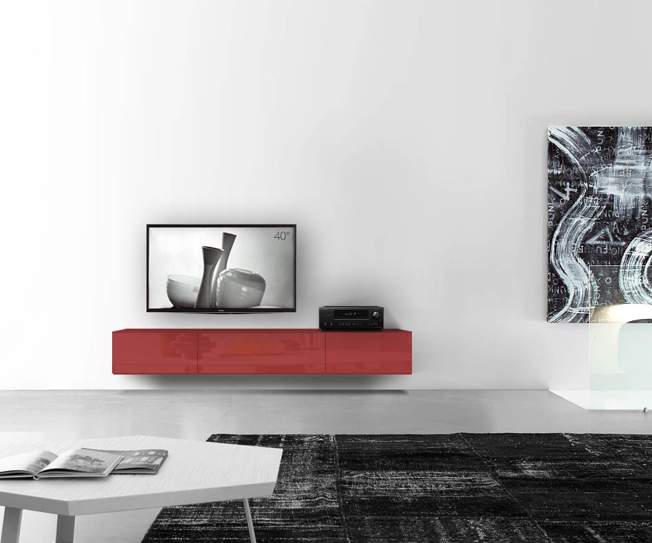 /Design Lowboard Wand B210 H33 5 rouge brillant /Design Lowboard Wand B210 H33 5 rouge brillant