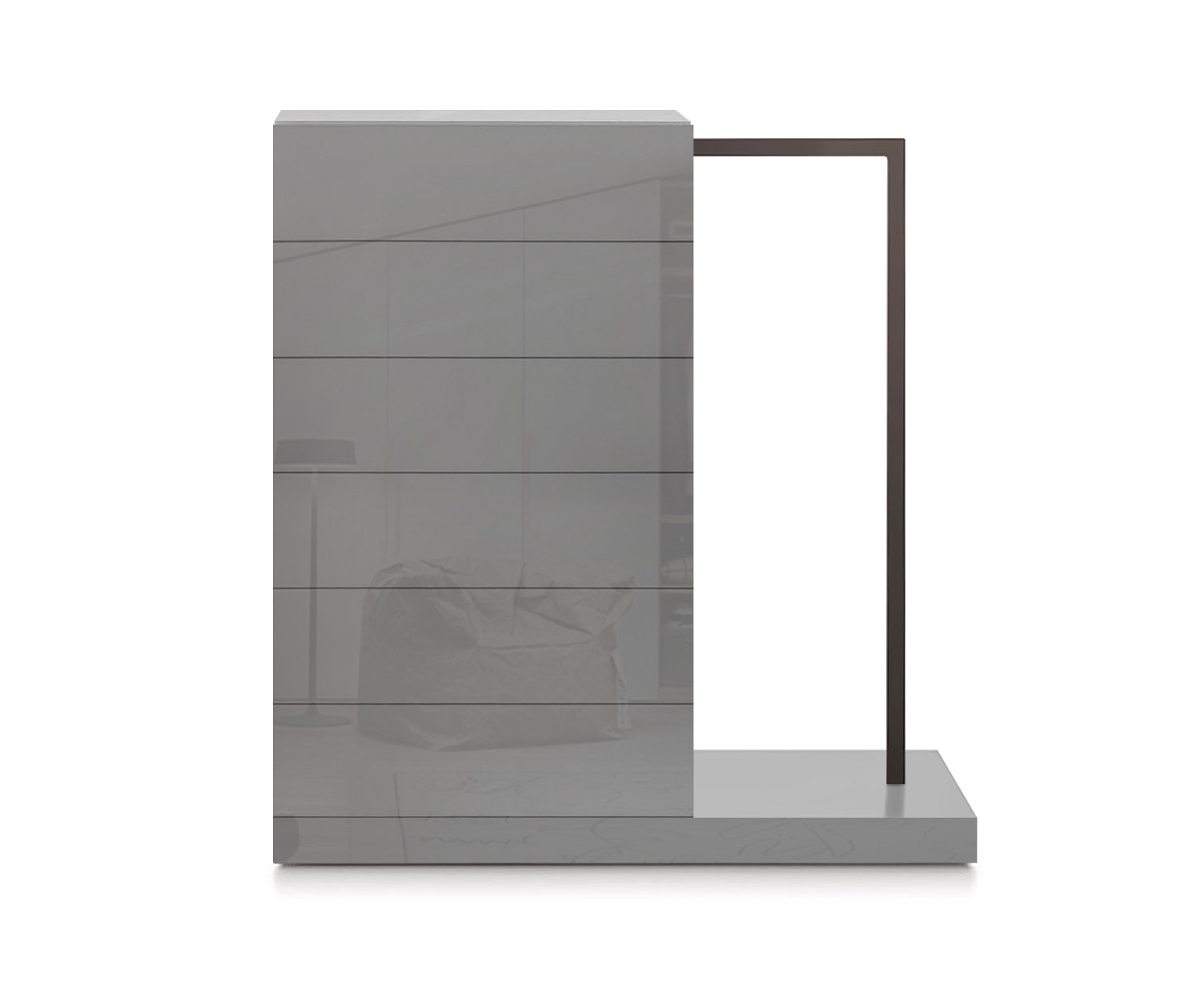 Novamobili Commode haute Easy6 + penderie à droite L64cm brillant gris clair430 Novamobili Commode haute Easy6 + penderie à droite L64cm brillant gris clair430