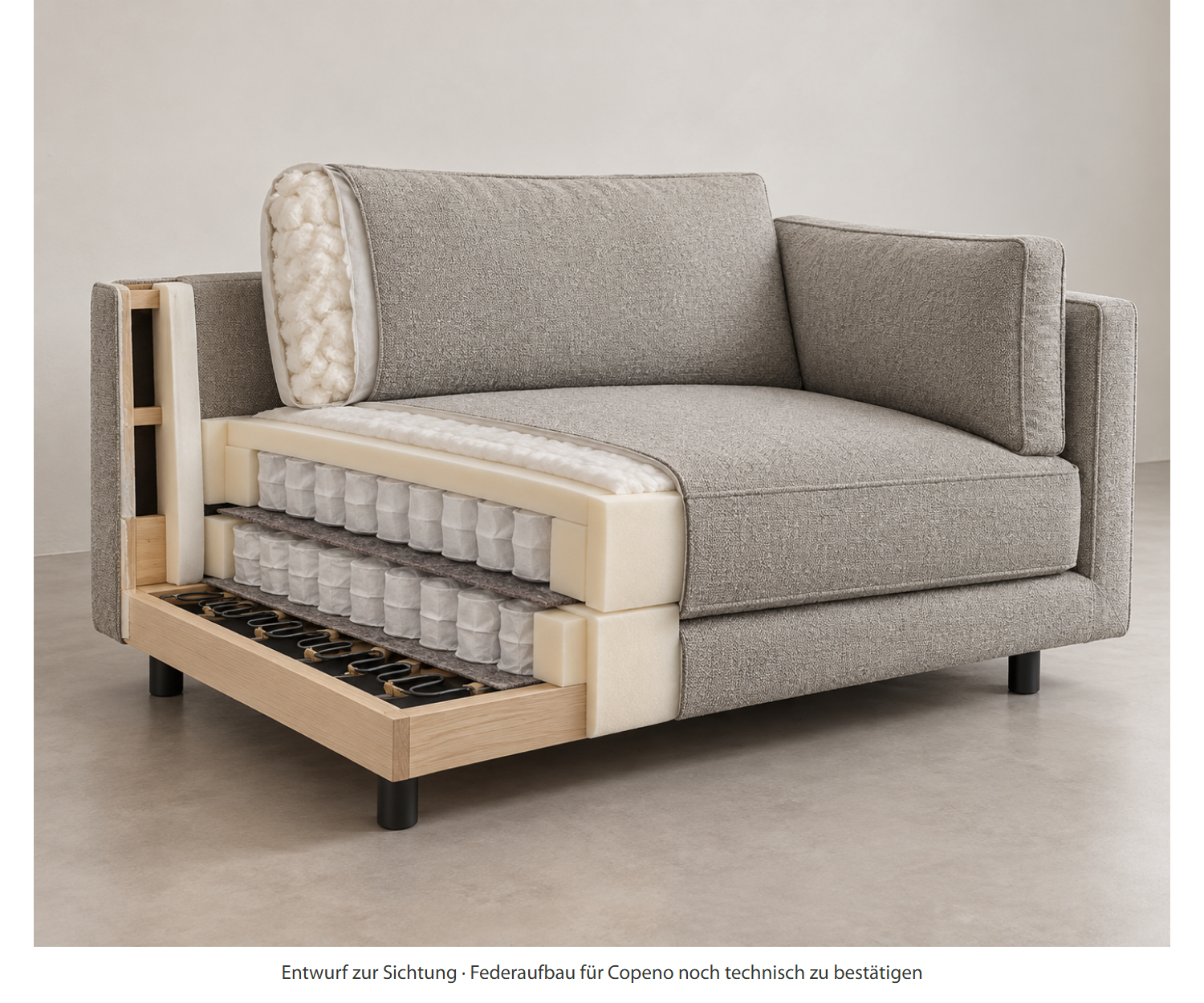 Livitalia Copeno – Rembourrage de l’assise – schéma de principe Livitalia Copeno – Rembourrage de l’assise – schéma de principe