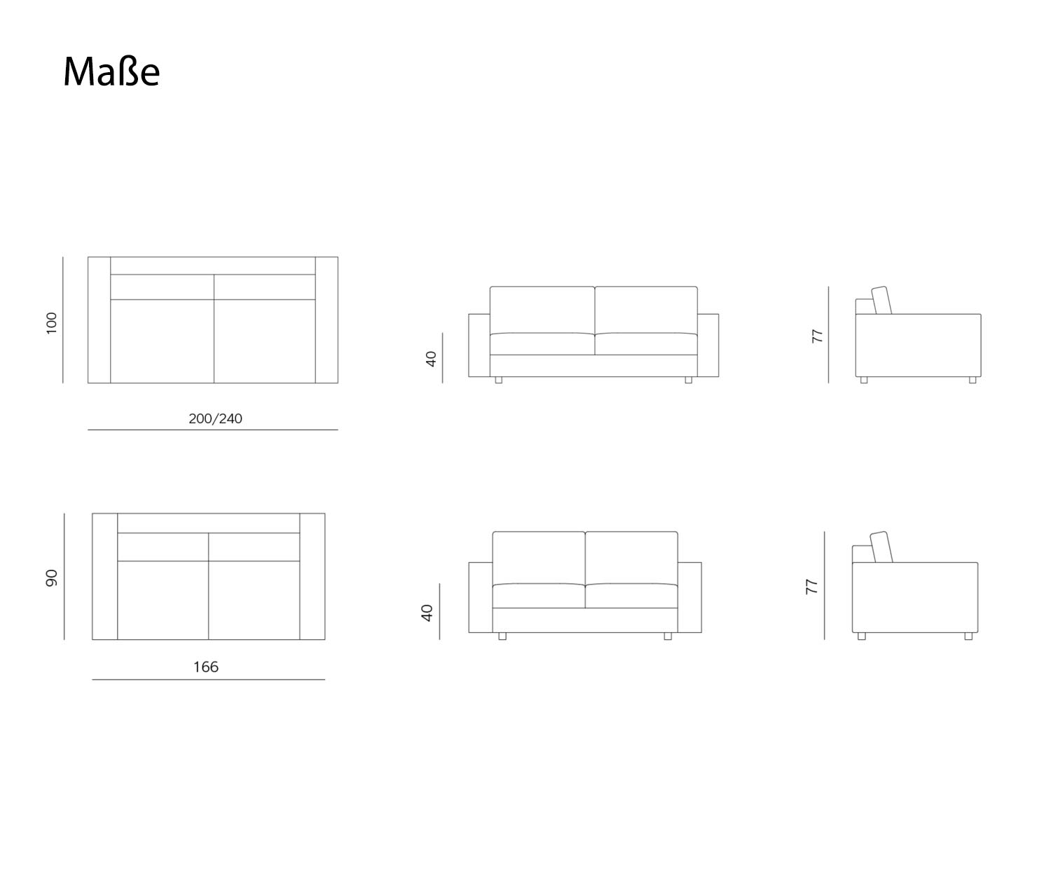 Prostoria Canapé Classic Esquisse Dimensions Prostoria Canapé Classic Esquisse Dimensions