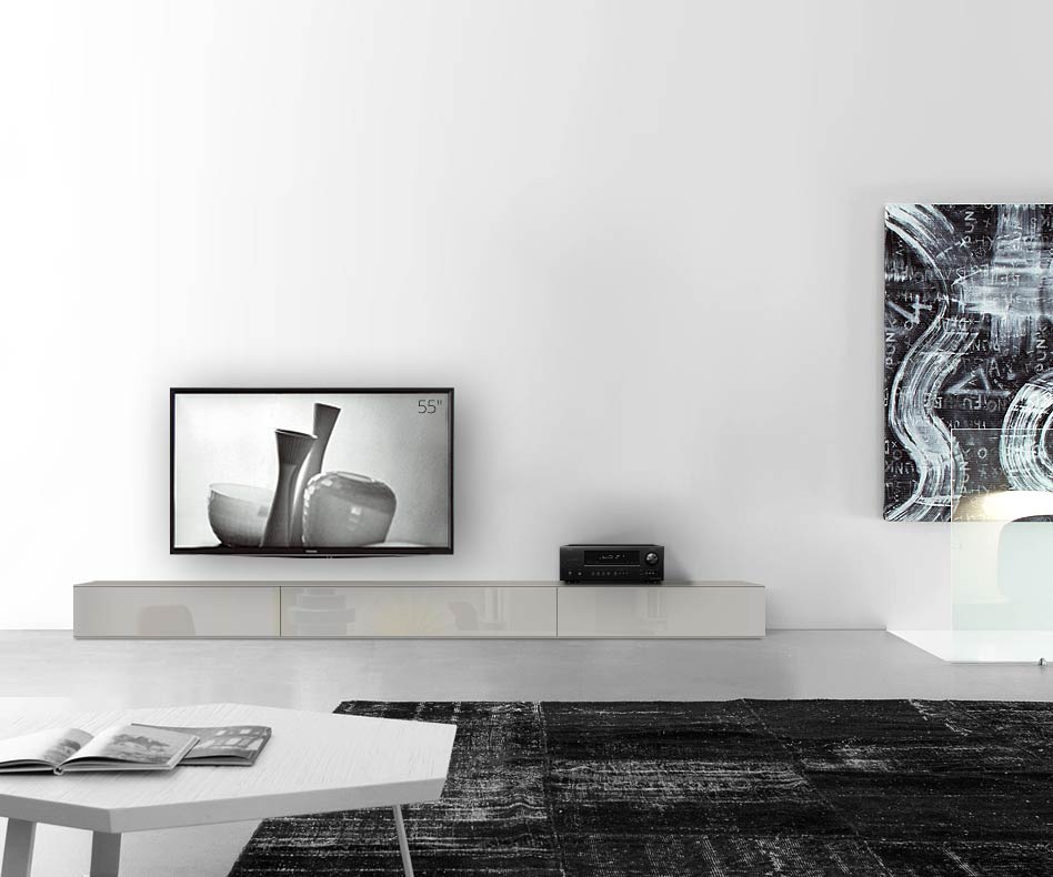 /Design Lowboard Fond L300 H27 brillant gris clair /Design Lowboard Fond L300 H27 brillant gris clair