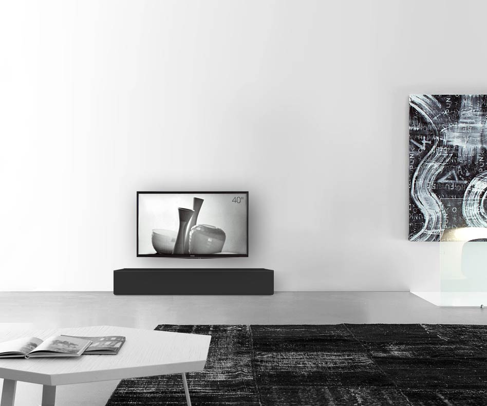 /Design Lowboard sol L150 H27 noir mat /Design Lowboard sol L150 H27 noir mat