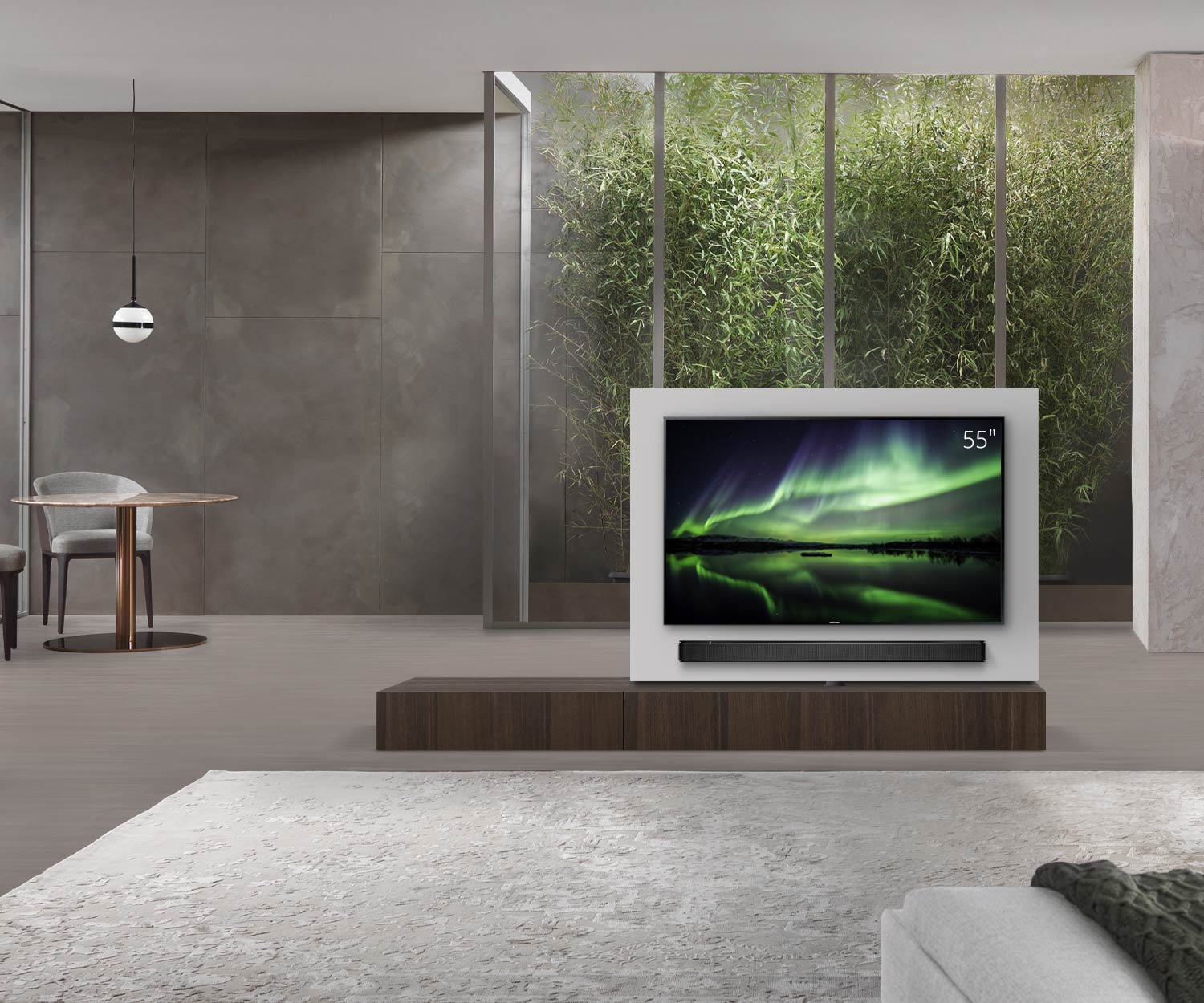 Livitalia Roto Design Lowboard Séparation de pièce avec panneau TV pivotant L150 65 H25 P56 EiBr B90li oBox Livitalia Roto Design Lowboard Séparation de pièce avec panneau TV pivotant L150 65 H25 P56 EiBr B90li oBox