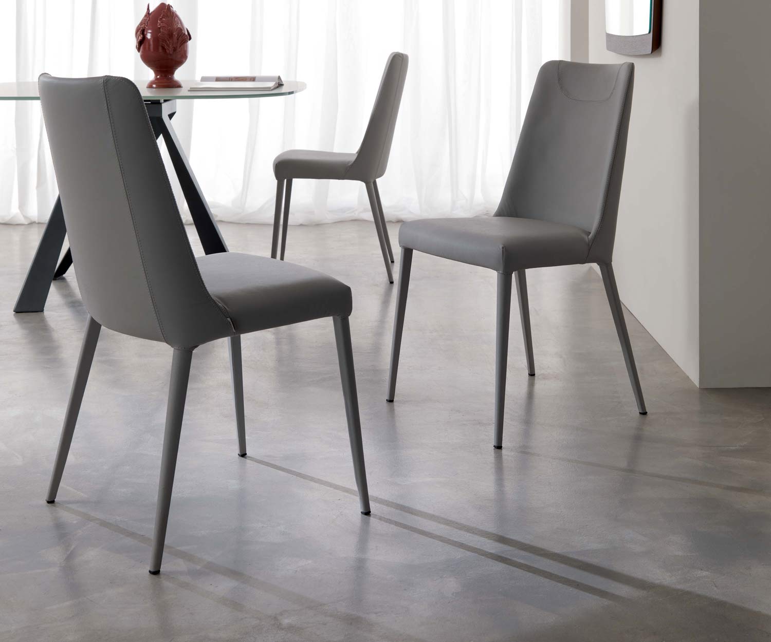 Moderne Ozzio Chaise design Sofia chaise de salle à manger rembourrée