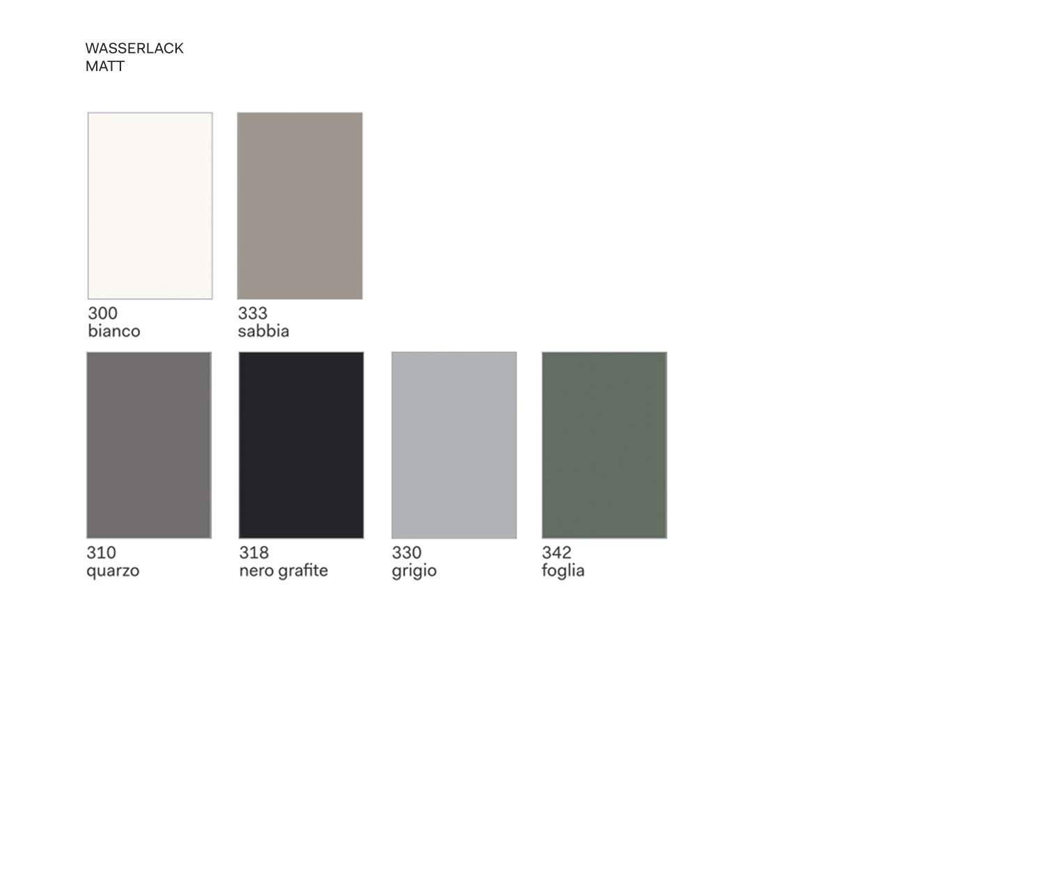 Novamobili Armoire d'angle Alfa Curvo Couleurs mates Échantillons de couleurs Novamobili Armoire d'angle Alfa Curvo Couleurs mates Échantillons de couleurs