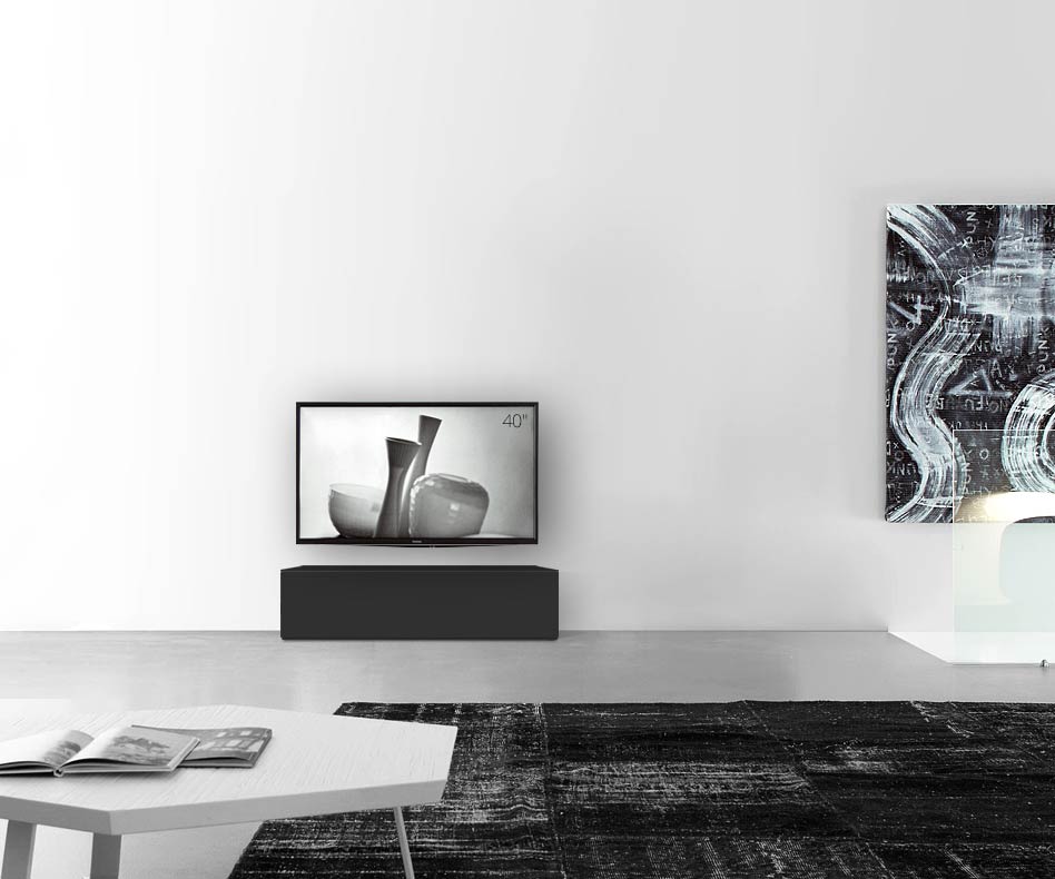 /Design Lowboard Fond L120 H35 noir mat /Design Lowboard Fond L120 H35 noir mat