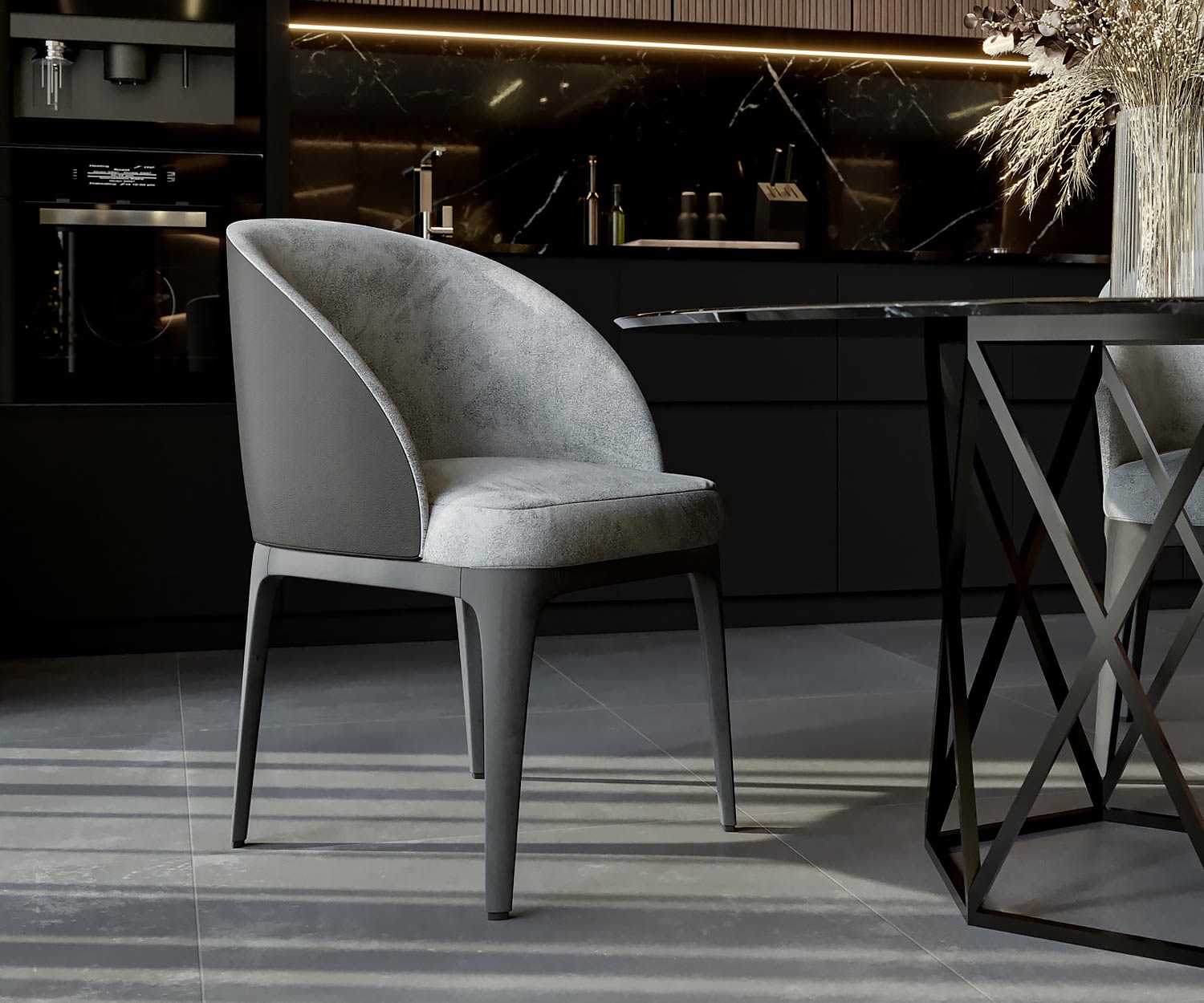 Chaise design en velours Marelli Paris Chaise design en velours Marelli Paris