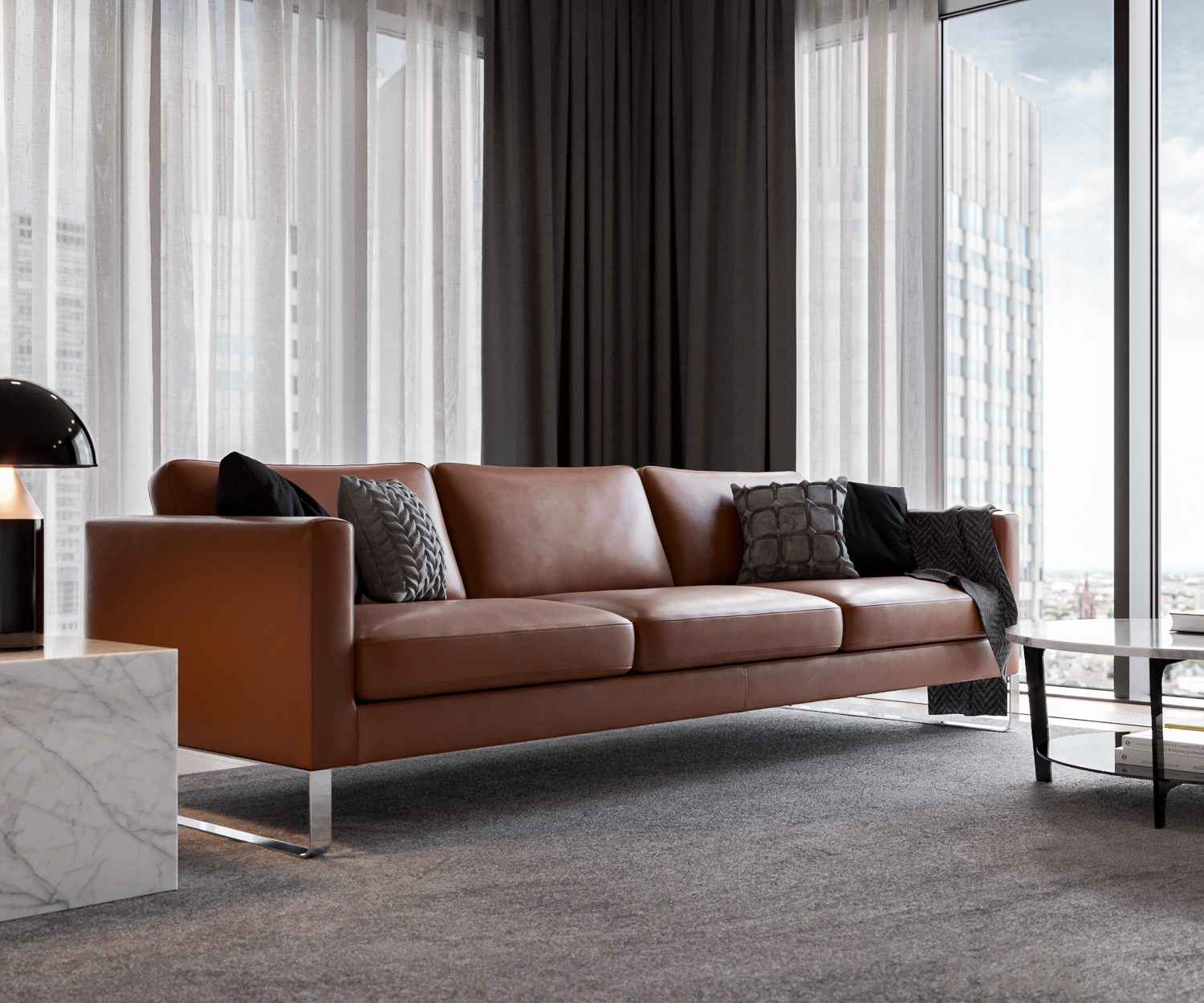 Elegance Image émotionnelle frontale Cuir Cognac Elegance Image émotionnelle frontale Cuir Cognac