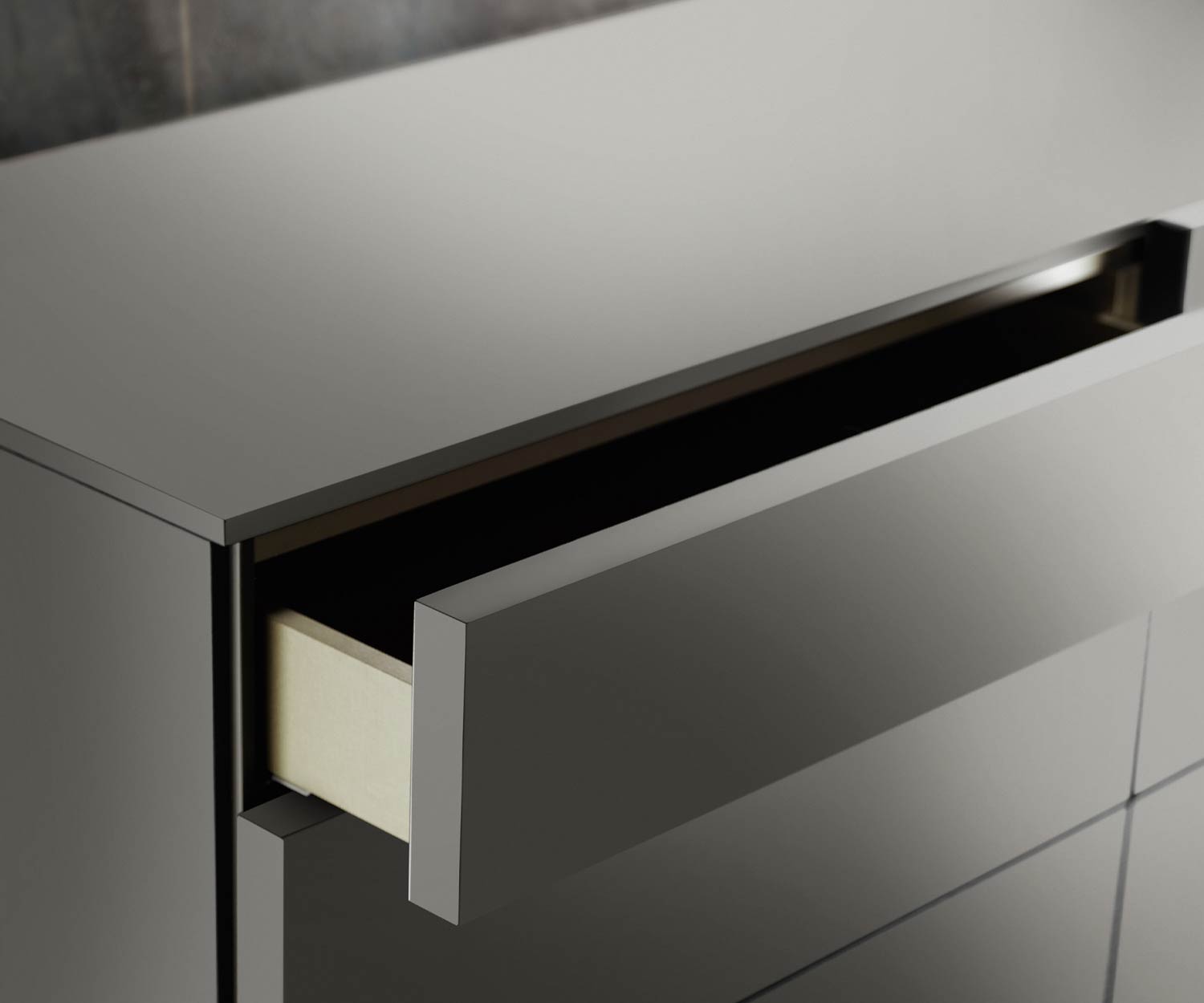 Livitalia Commode de haute qualité Valeo détail tiroir ouvert Livitalia Commode de haute qualité Valeo détail tiroir ouvert