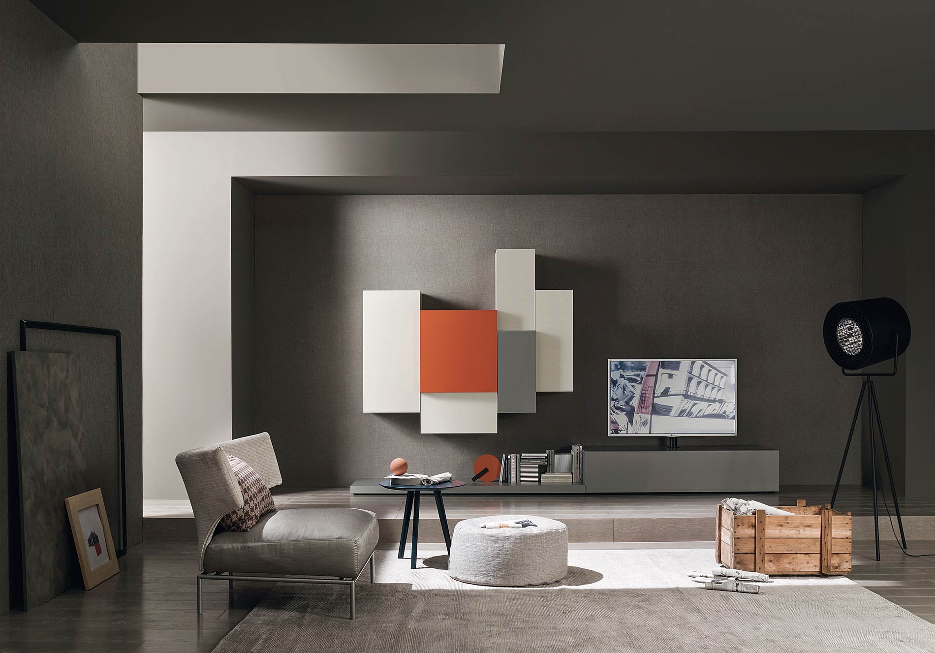 Armoire murale moderne avec support TV Armoire murale moderne avec support TV