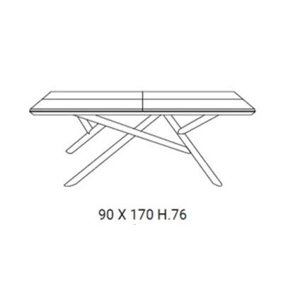 L 170 x 90 / H 76 cm extensible à 224 x 118 / H 76 cm | Chêne carbone noir (comme ill.)