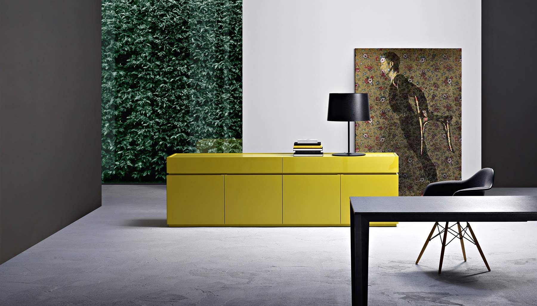 Large sideboard de salle à manger en laque