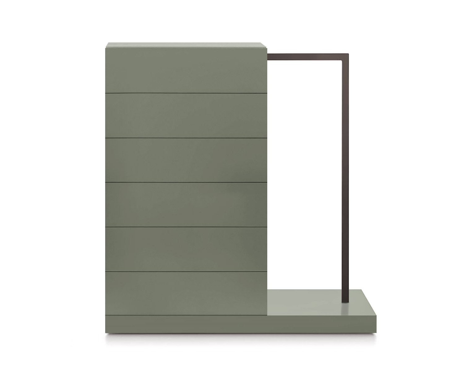 Novamobili Commode haute Easy6 + penderie à droite L64cm mat vert mural342 Novamobili Commode haute Easy6 + penderie à droite L64cm mat vert mural342