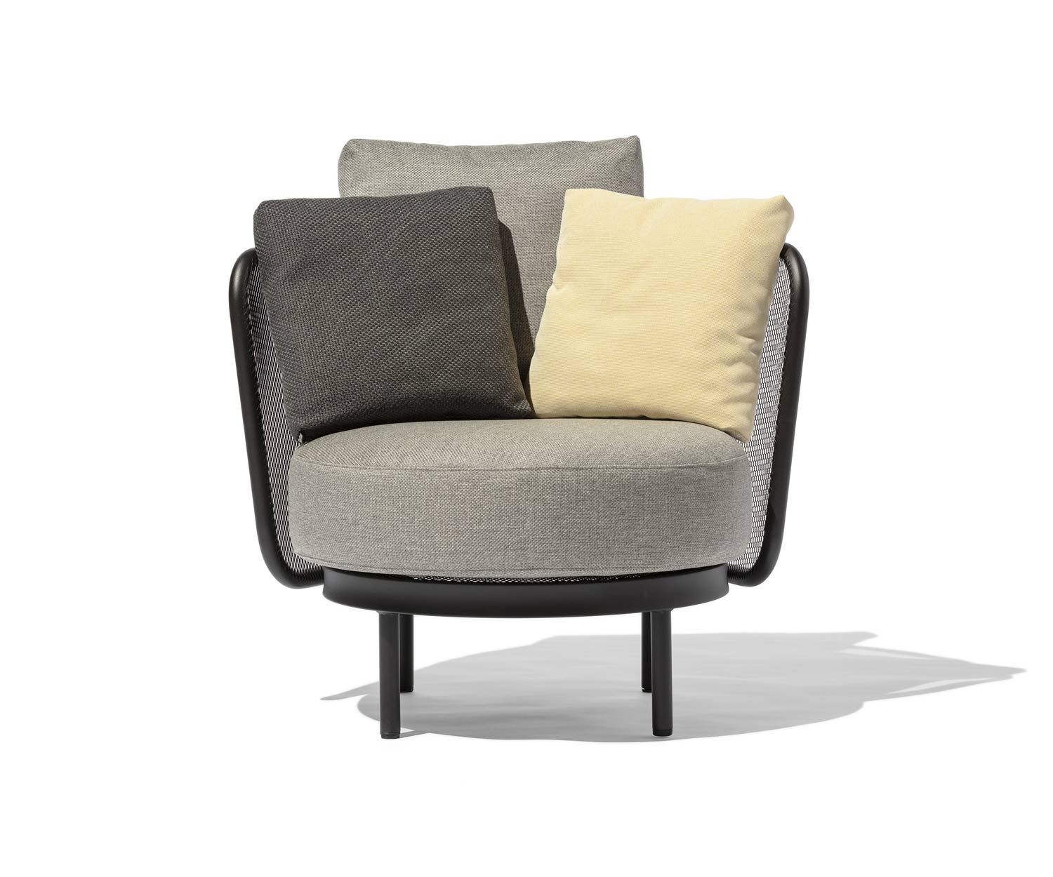 Résistant aux intempéries Todus Baza Round Fauteuil de détente design avec set de coussins Résistant aux intempéries Todus Baza Round Fauteuil de détente design avec set de coussins