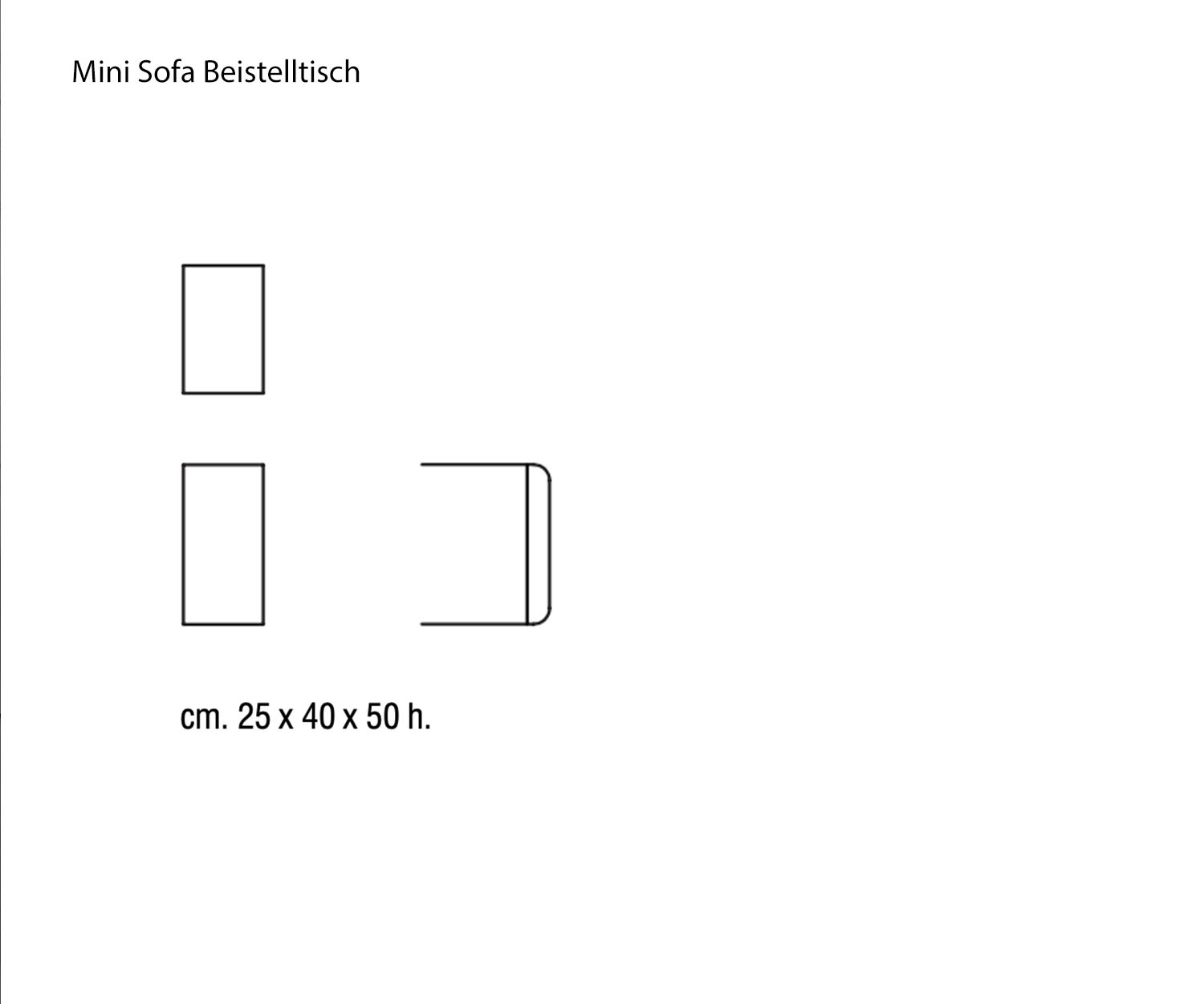 Marelli Mini canapé Table d'appoint Croquis Dimensions Dimensions Marelli Mini canapé Table d'appoint Croquis Dimensions Dimensions