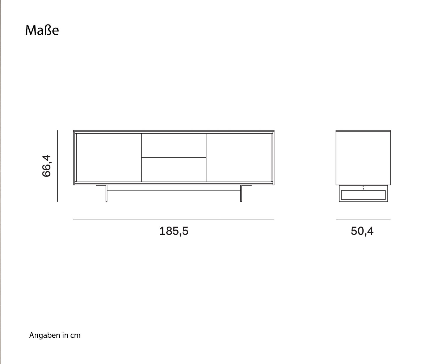 Sideboard design Schatten 3 de Novamobili Esquisse Dimensions tiroirs milieu Sideboard design Schatten 3 de Novamobili Esquisse Dimensions tiroirs milieu