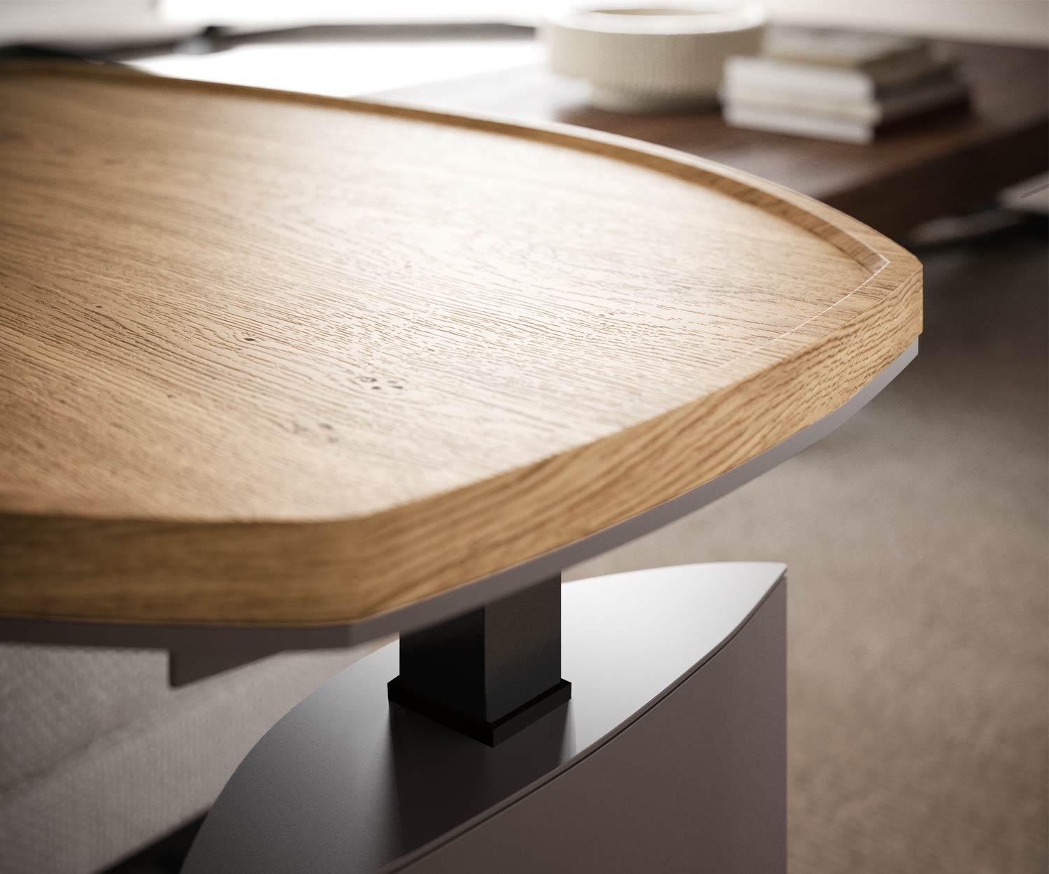 Table d'appoint design avec plateau en bois amovible