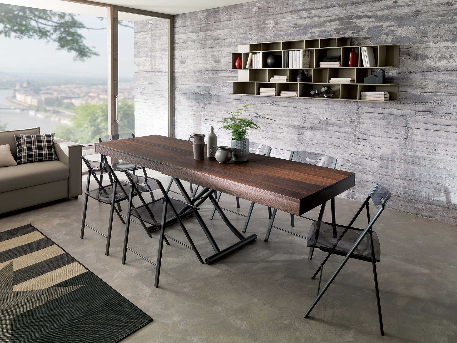 table de salon extensible et réglable en hauteur