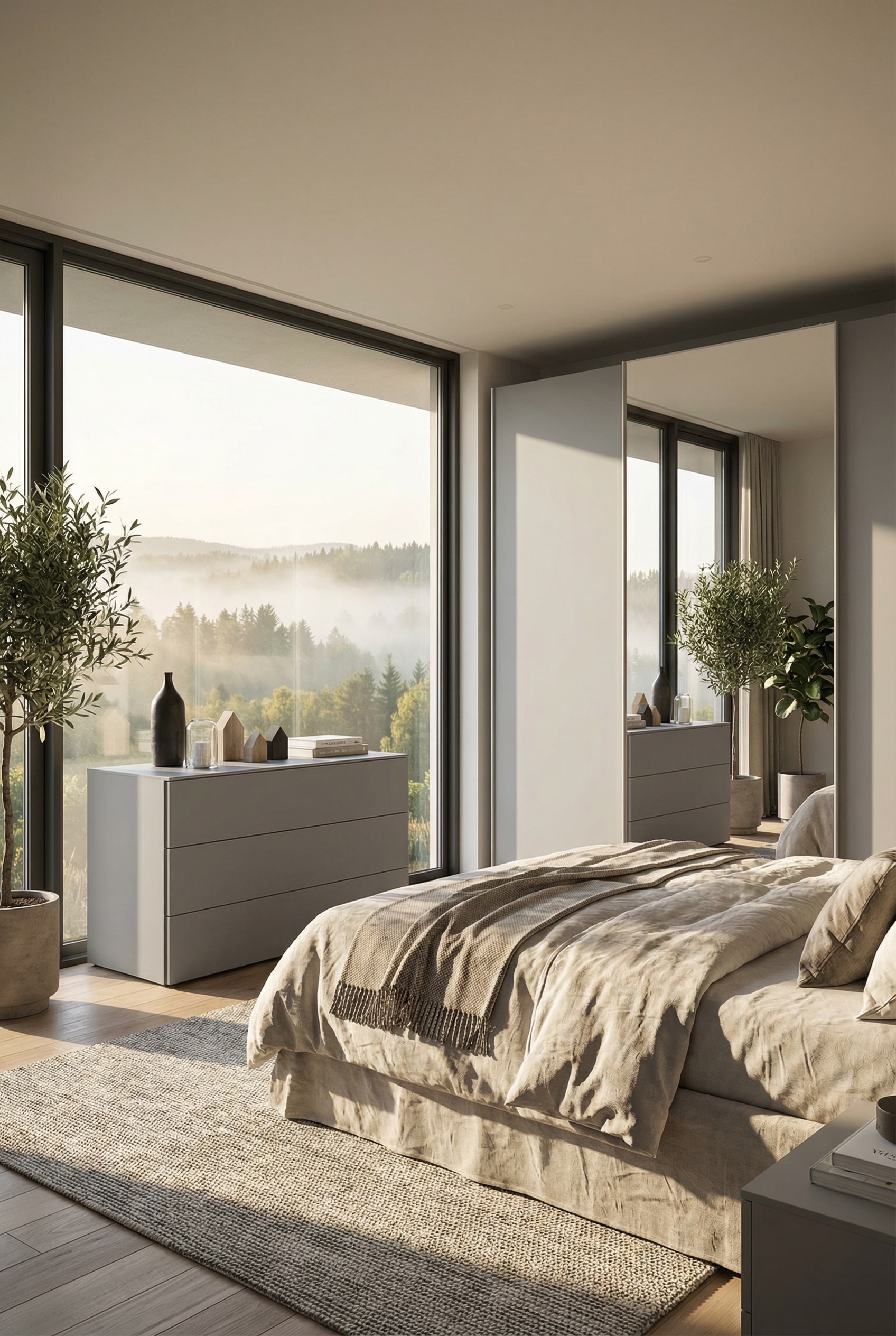 Commode minimaliste Livitalia Atena dans une chambre moderne avec beaucoup de lumière naturelle. Commode minimaliste Livitalia Atena dans une chambre moderne avec beaucoup de lumière naturelle.
