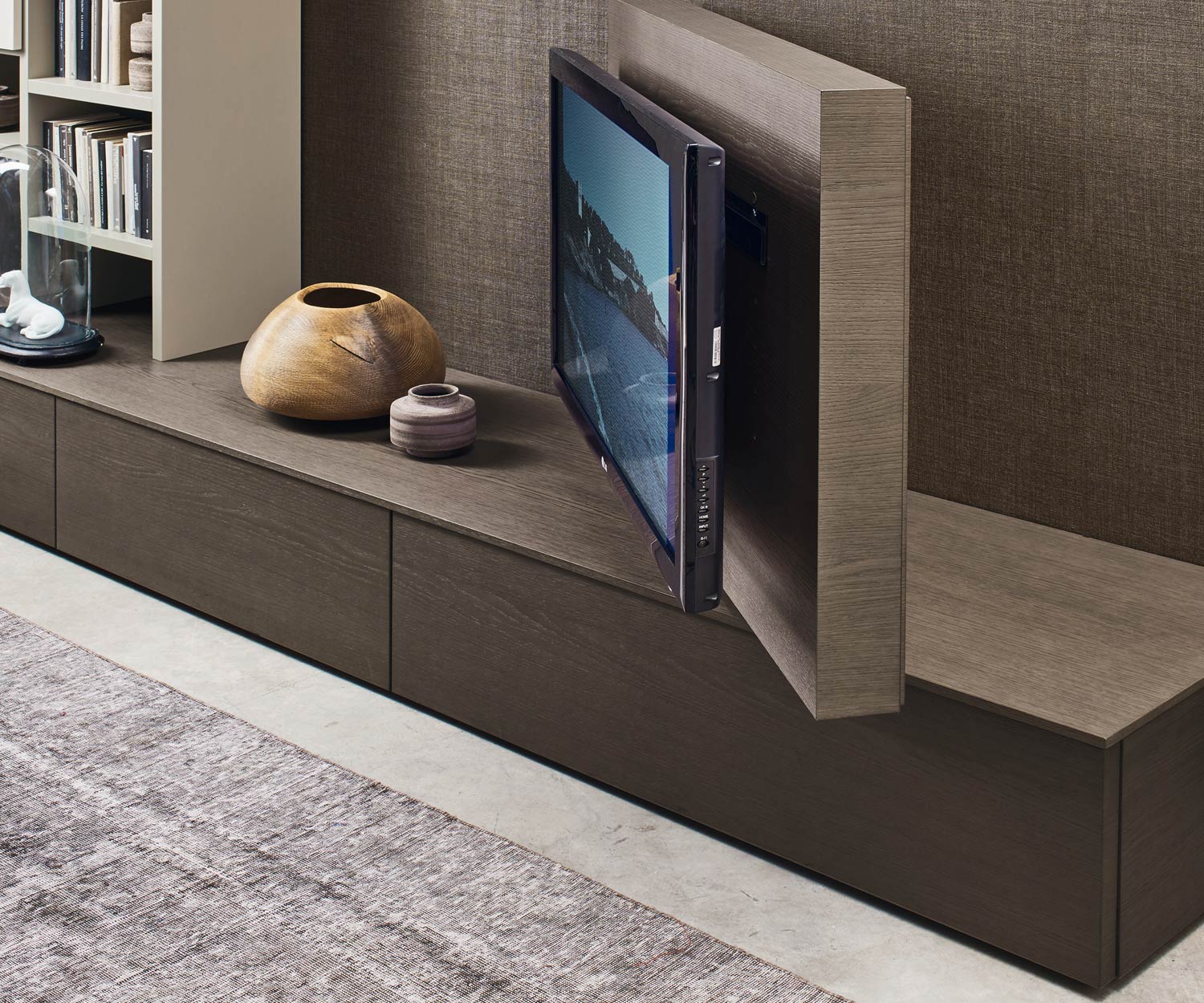 Livitalia Meuble-paroi design de haute qualité C45 Support TV pivotant