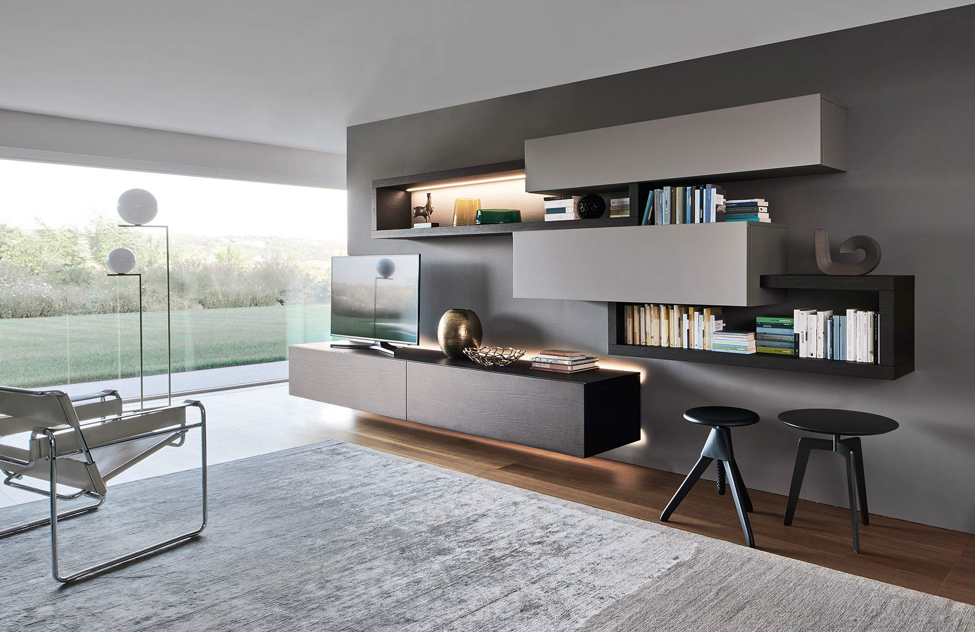 Meuble-paroi flottant avec éclairage Meuble-paroi flottant avec éclairage