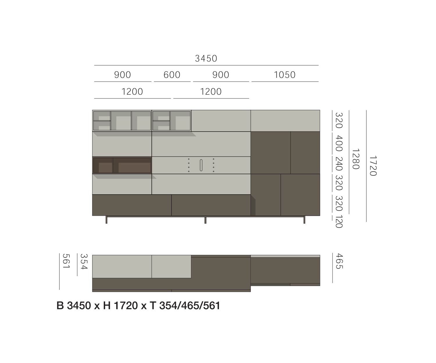 Livitalia Designer Meuble-paroi C34 Dimensions Esquisse Dimensions Livitalia Designer Meuble-paroi C34 Dimensions Esquisse Dimensions