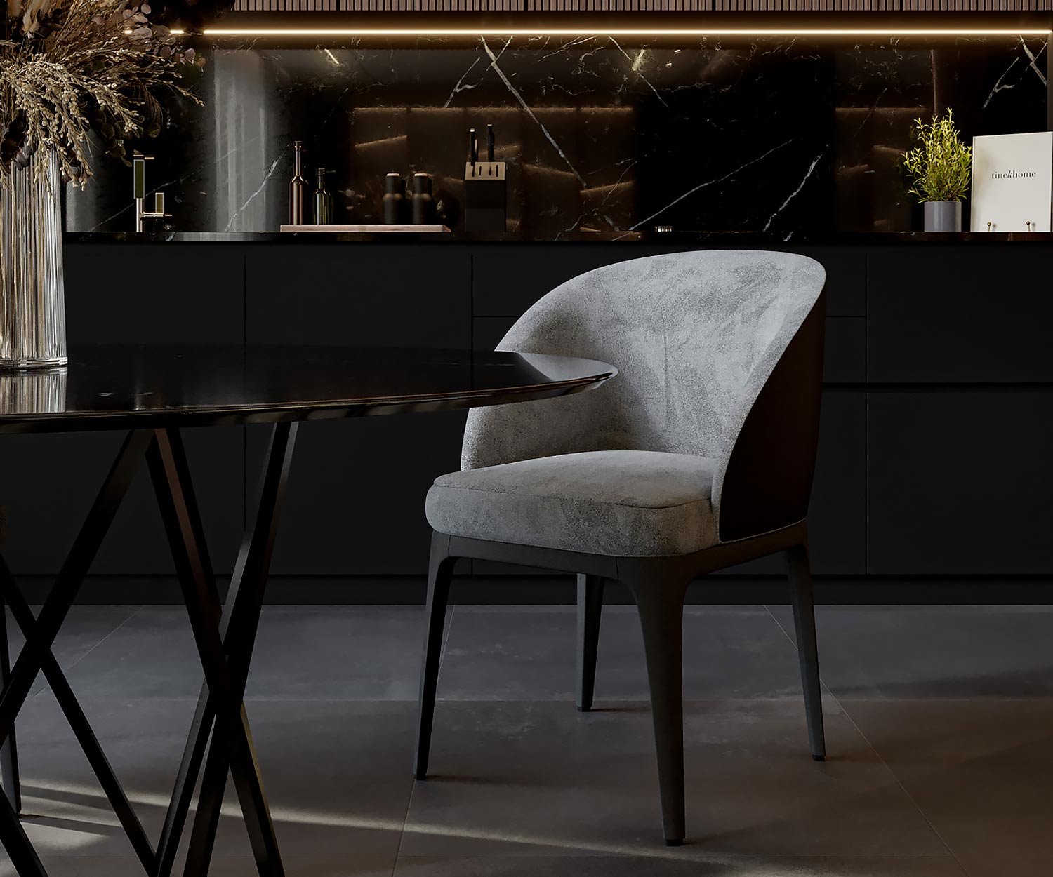 Chaise design en velours Marelli Paris Chaise design en velours Marelli Paris