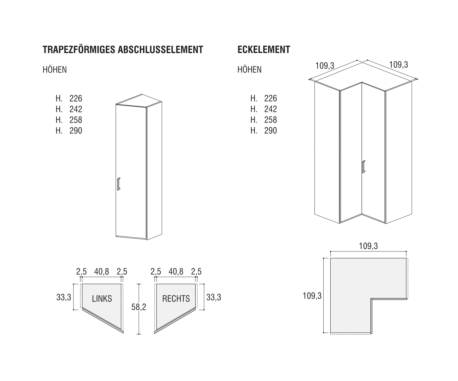 Alfa YNCA Armoire d'angle design 109x109 cm de Novamobili Alfa YNCA Armoire d'angle design 109x109 cm de Novamobili