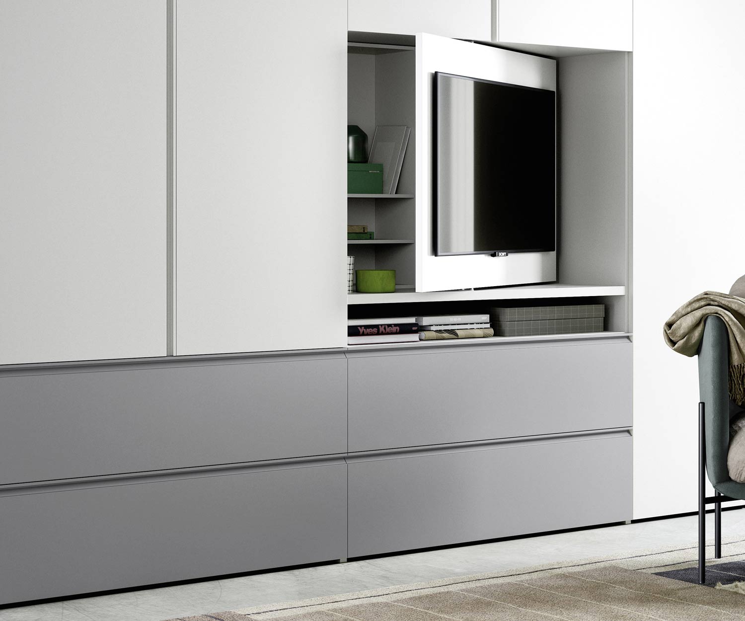 Haute qualité Novamobili Gola Armoire à vêtements Compartiment TV module rotatif Haute qualité Novamobili Gola Armoire à vêtements Compartiment TV module rotatif