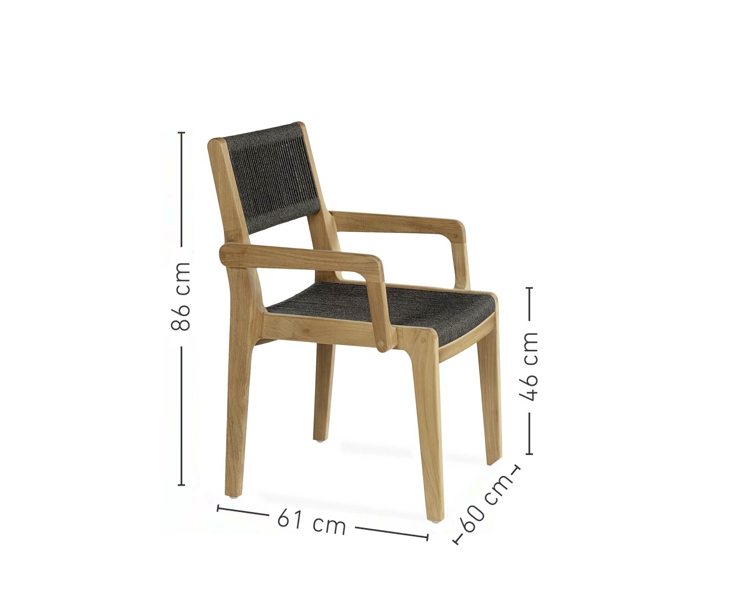 Oasiq Skagen Design Chaise avec accoudoirs Dimensions Dimensions