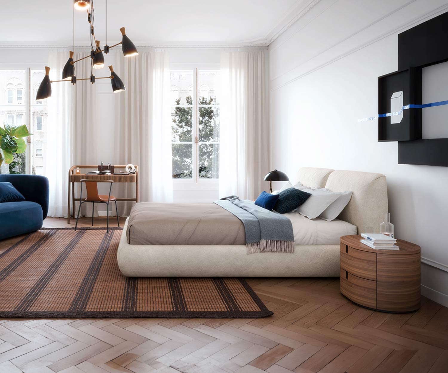 Novamobili Lit rembourré Midnight Novamobili Lit rembourré Midnight