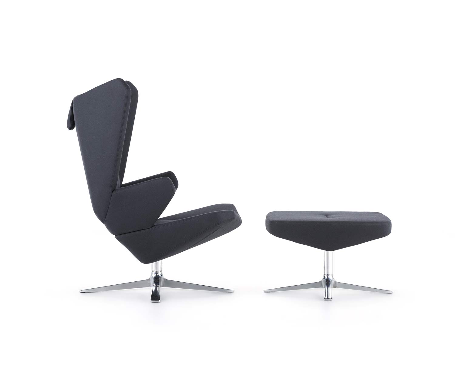 Moderne Prostoria Trifidae Fauteuil à oreilles avec pouf Moderne Prostoria Trifidae Fauteuil à oreilles avec pouf
