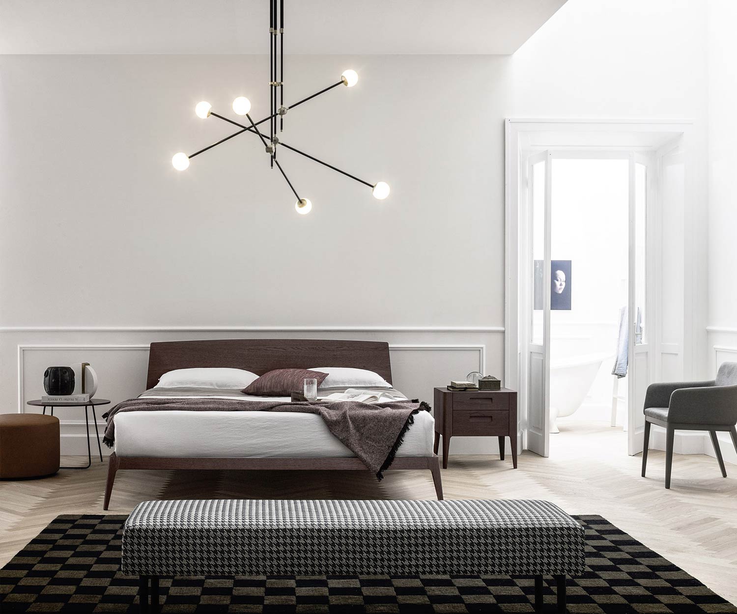 Exclusif Novamobili Lit design en bois Siri Exclusif Novamobili Lit design en bois Siri