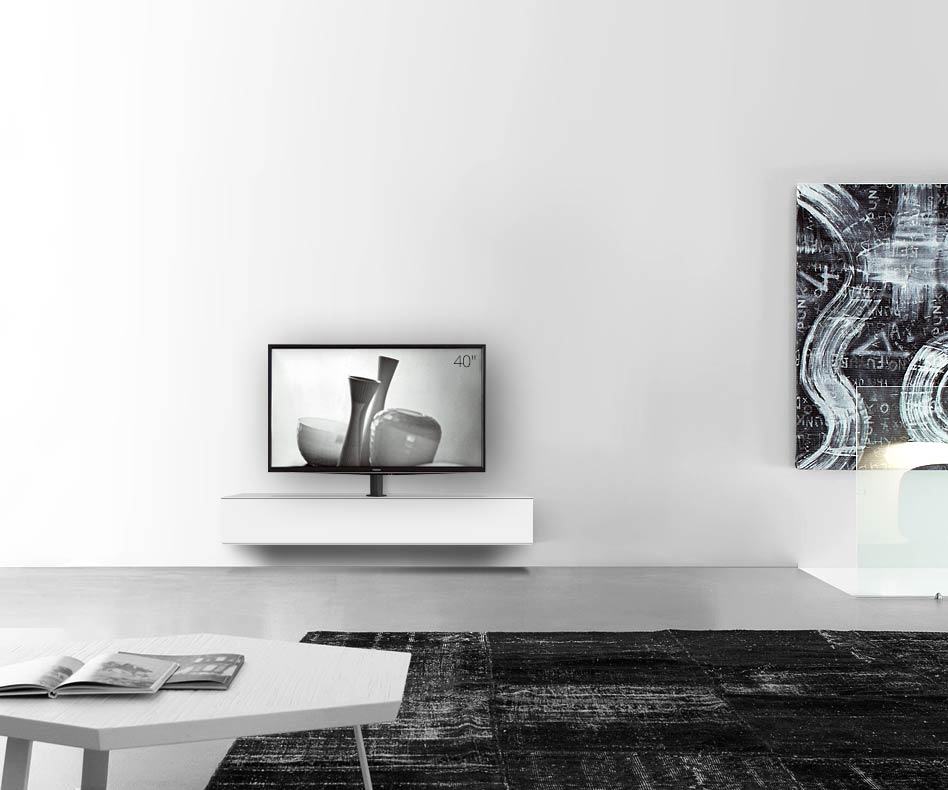 Table basse design Configurateur avec support TV mural Largeur 150 24 45 avec blanc mat Table basse design Configurateur avec support TV mural Largeur 150 24 45 avec blanc mat
