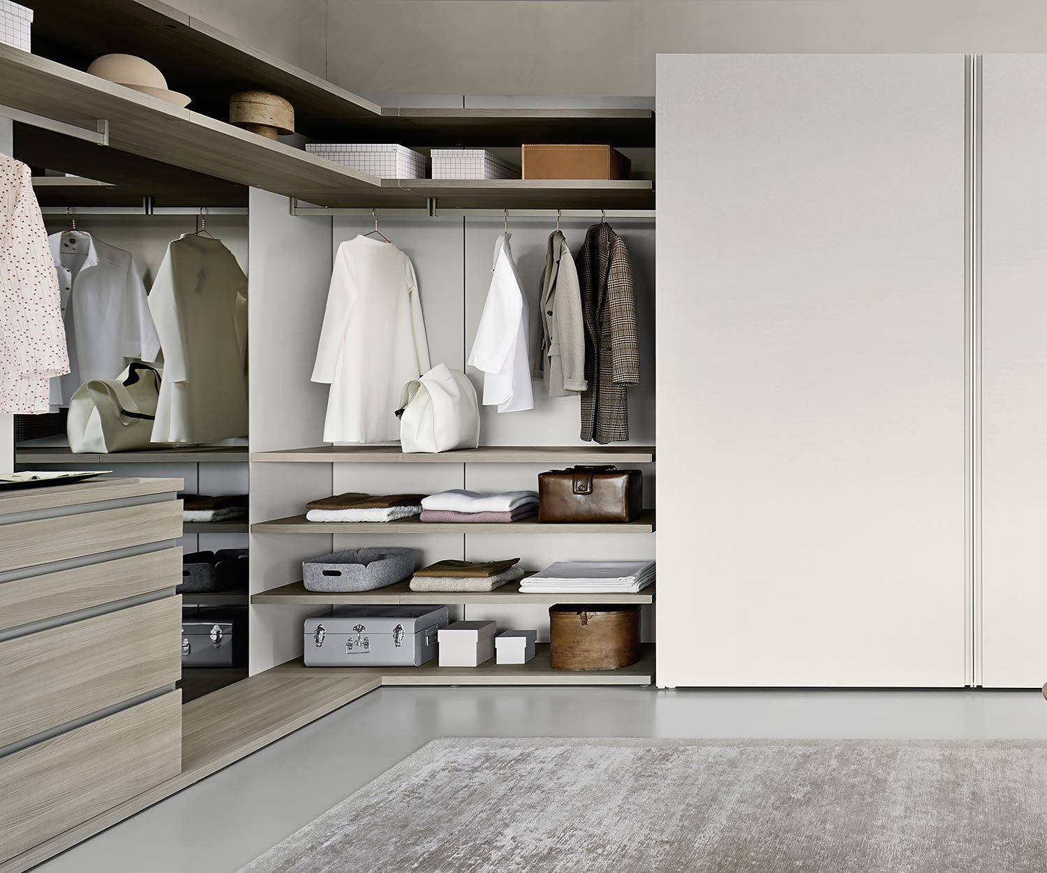 Dressing de haute qualité Livitalia Design panoramique ouvert fermé Dressing de haute qualité Livitalia Design panoramique ouvert fermé