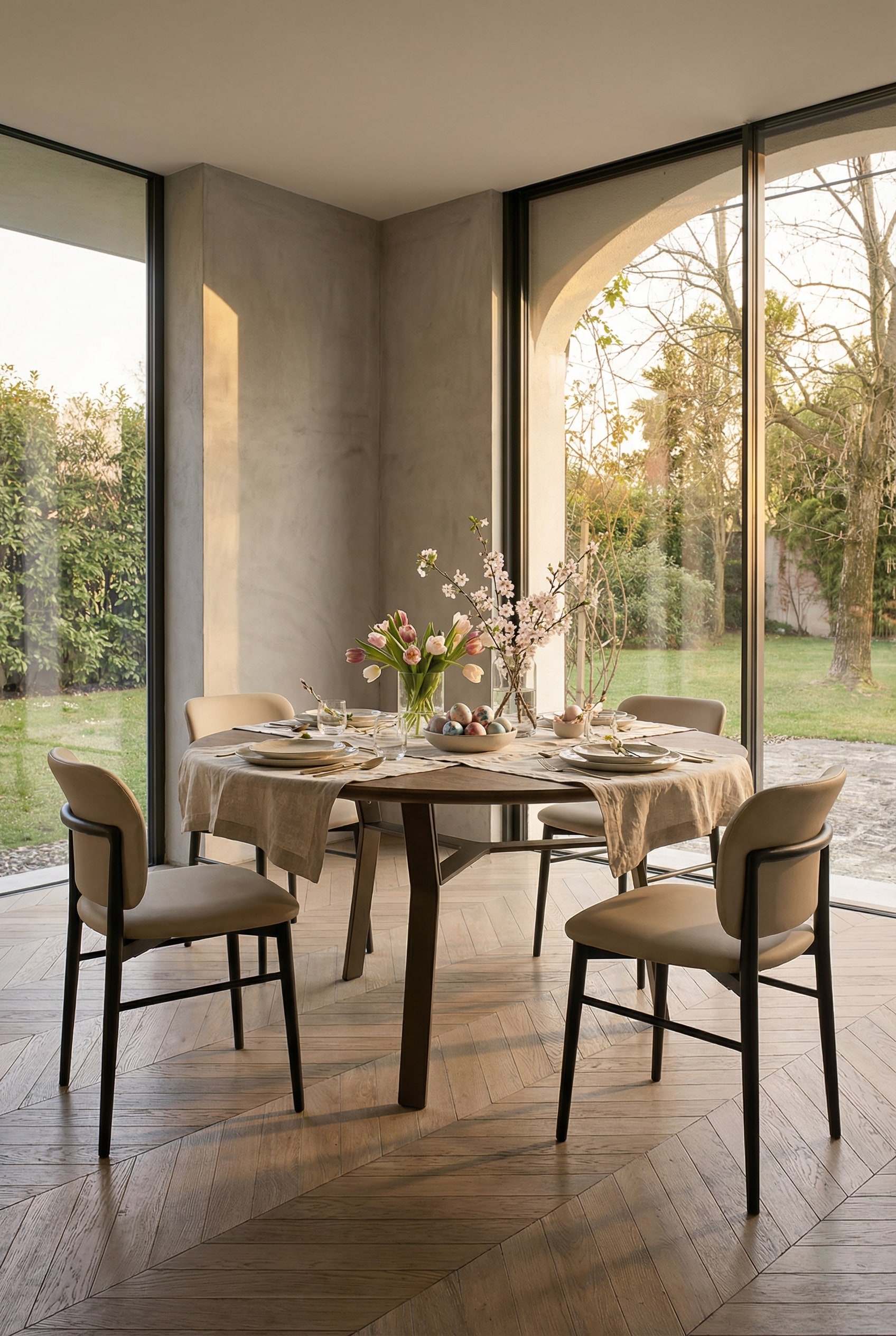 Livitalia Iron Esstisch mit massiver Holzplatte und filigranem Metallgestell im modernen Esszimmer